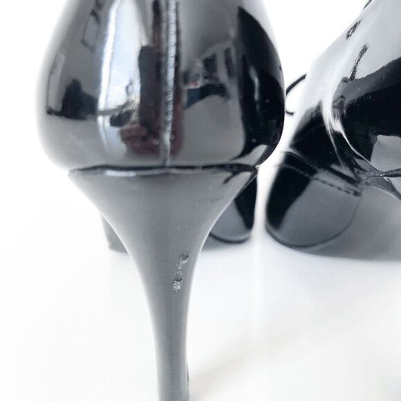 Arnold Churgin Womens Patent Leather Lace Up Heeled Stiletto Black Size 8.5 - Picture 5 of 6